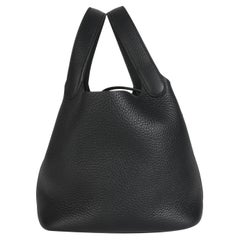 Hermès Black Clemence Picotin Lock 18 GHW
