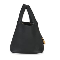Hermès Black Clemence Picotin Lock 18 PM GHW