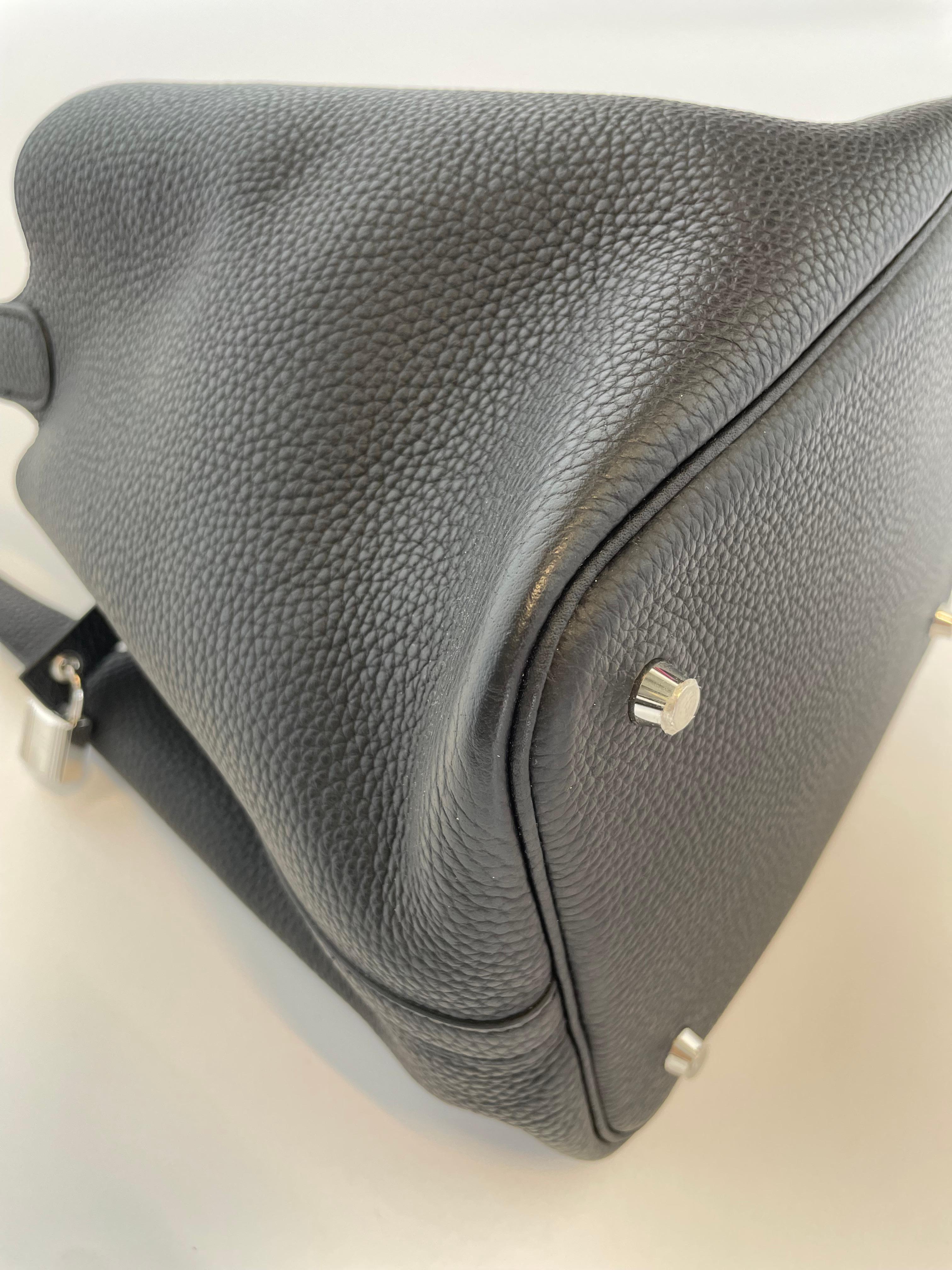 Sac Clemence Picotin Lock 22 noir d'Hermès 8