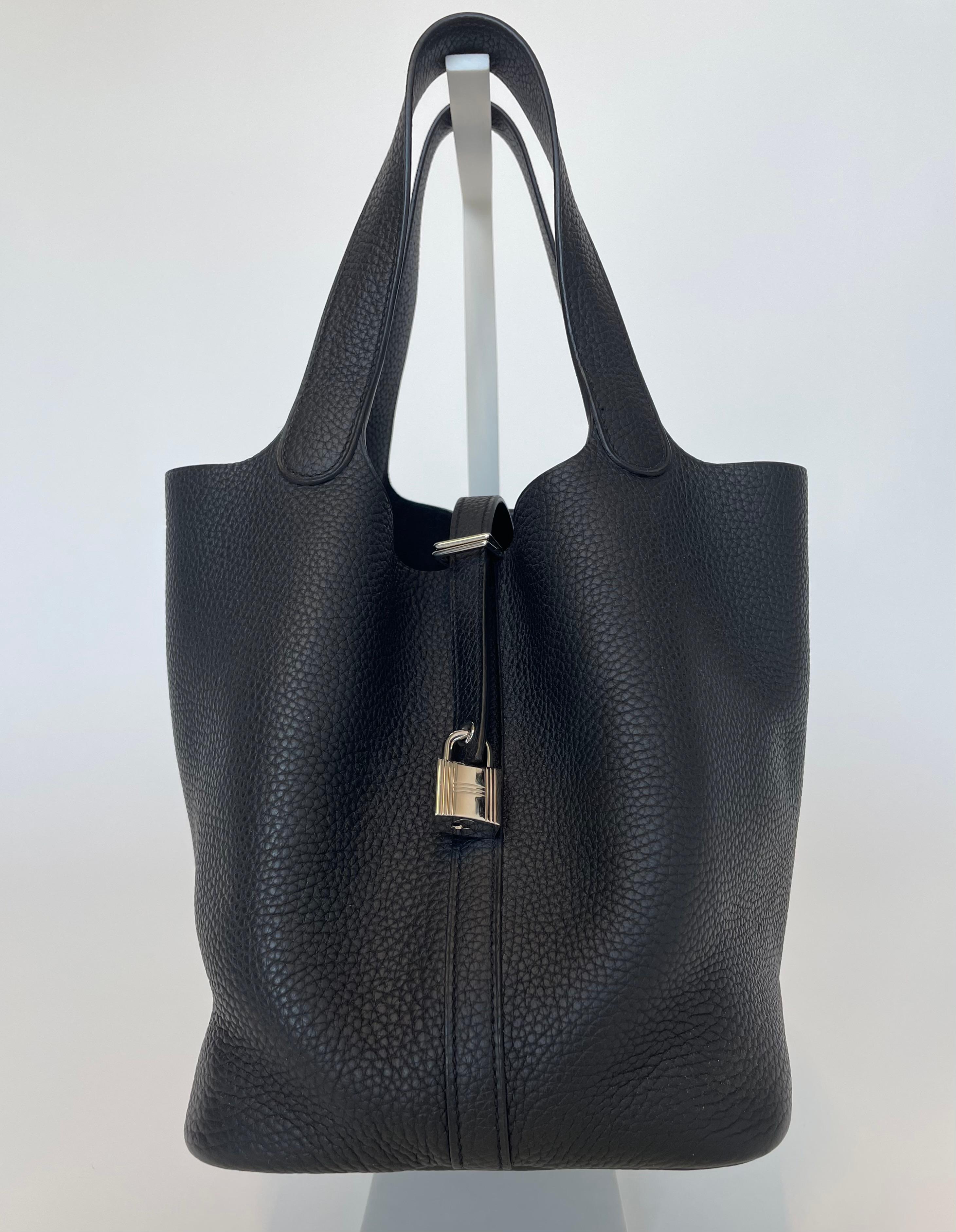 Sac Clemence Picotin Lock 22 noir d'Hermès 14