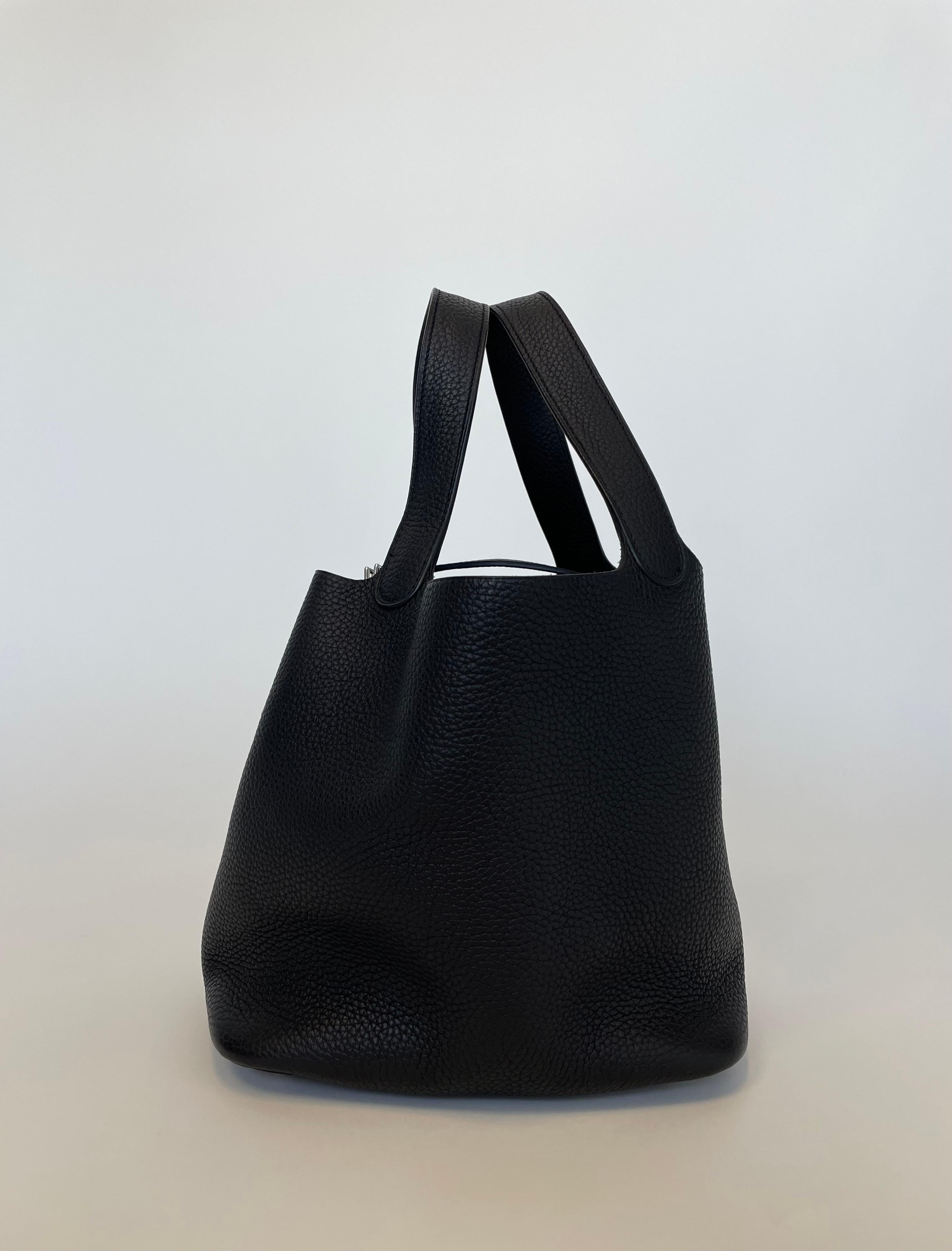 Sac Clemence Picotin Lock 22 noir d'Hermès 1