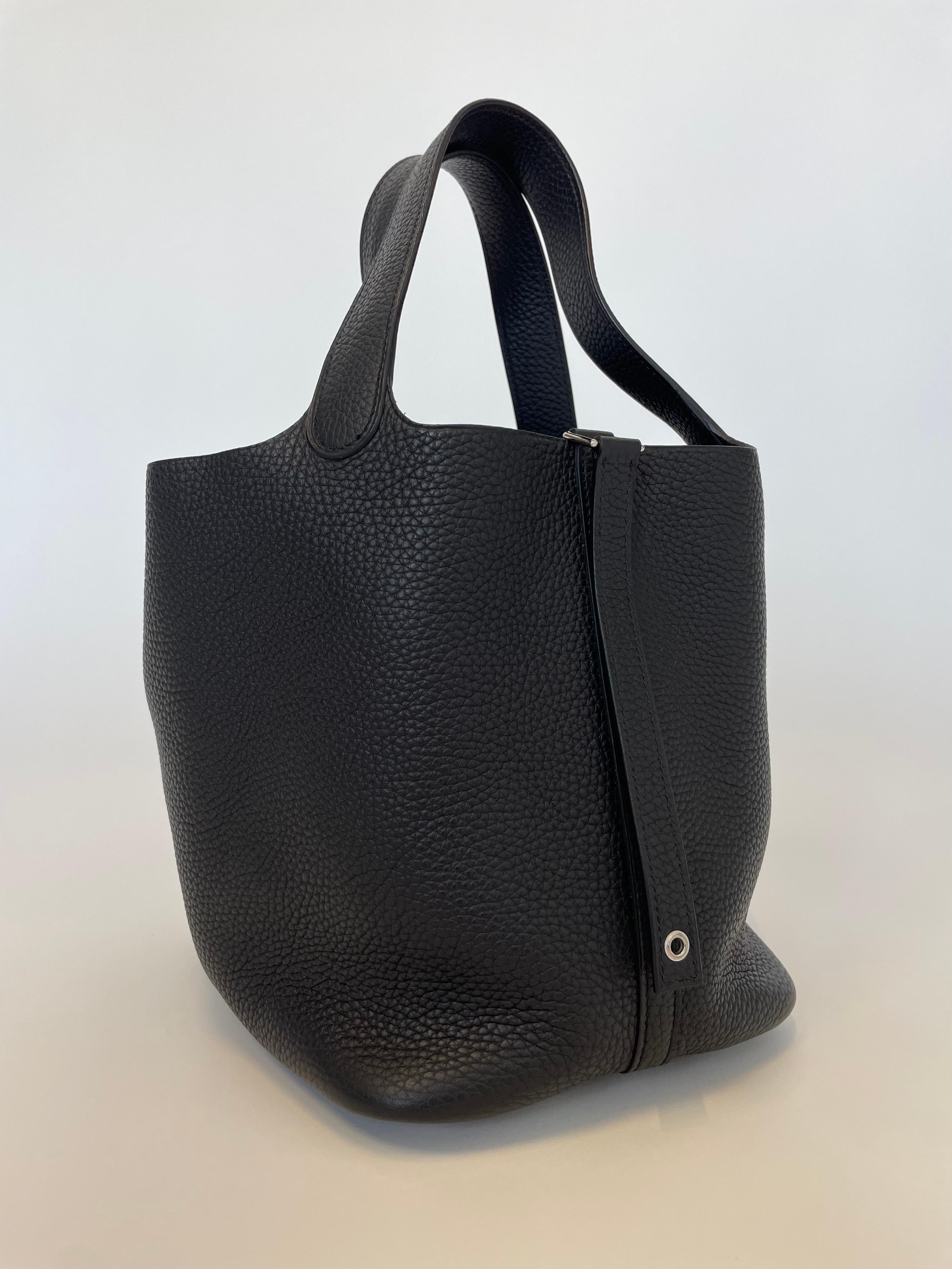 Sac Clemence Picotin Lock 22 noir d'Hermès 4
