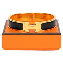 Hermes Black Clic Clac H Bracelet