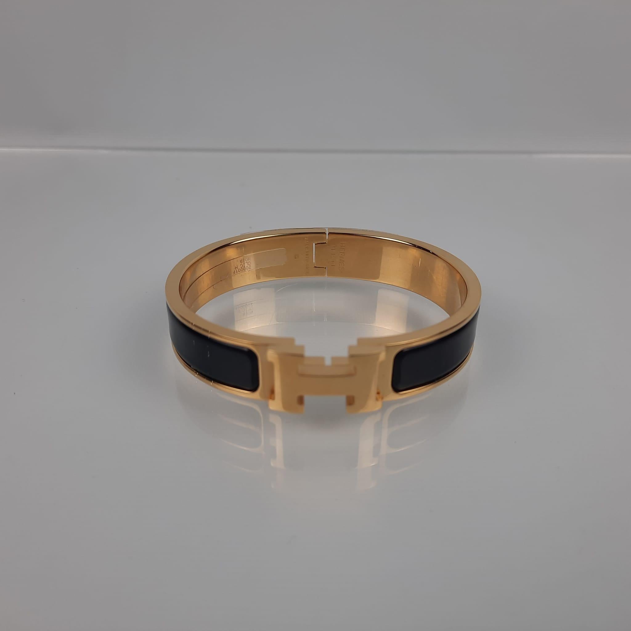 Hermes Clic H Bracelet Black - 9 For Sale on 1stDibs