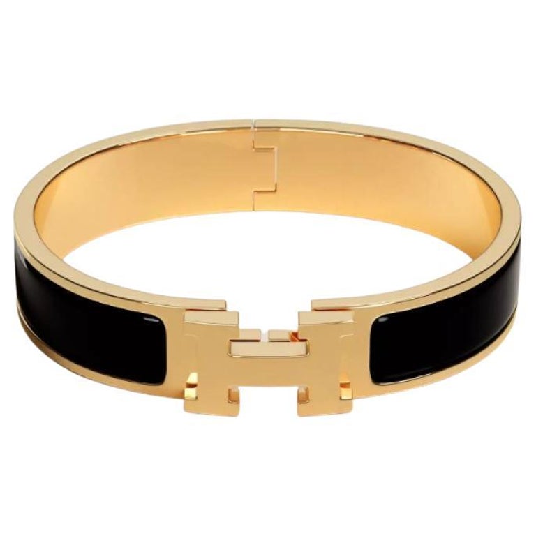 Hermes Black Clic H bracelet For Sale at 1stDibs