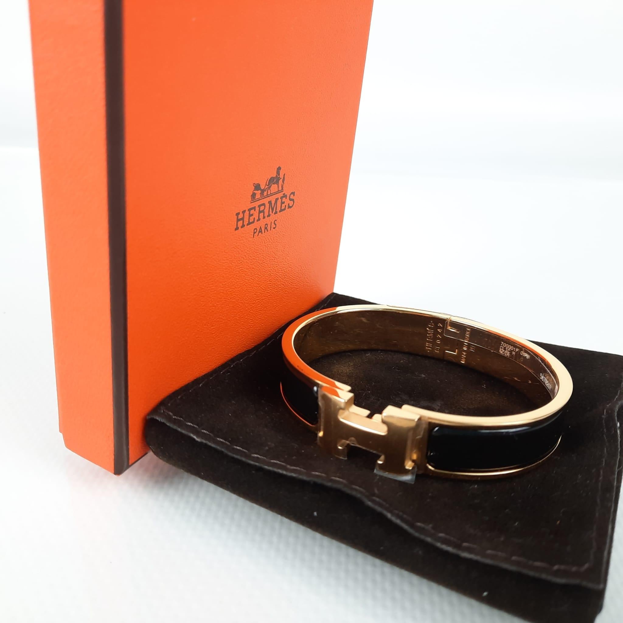 Hermes Black Clic H bracelet Size PM For Sale at 1stDibs hermes