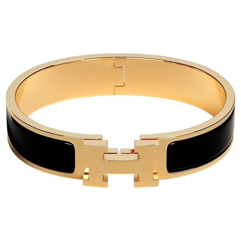 Hermes Black Clic H bracelet Size PM For Sale at 1stDibs