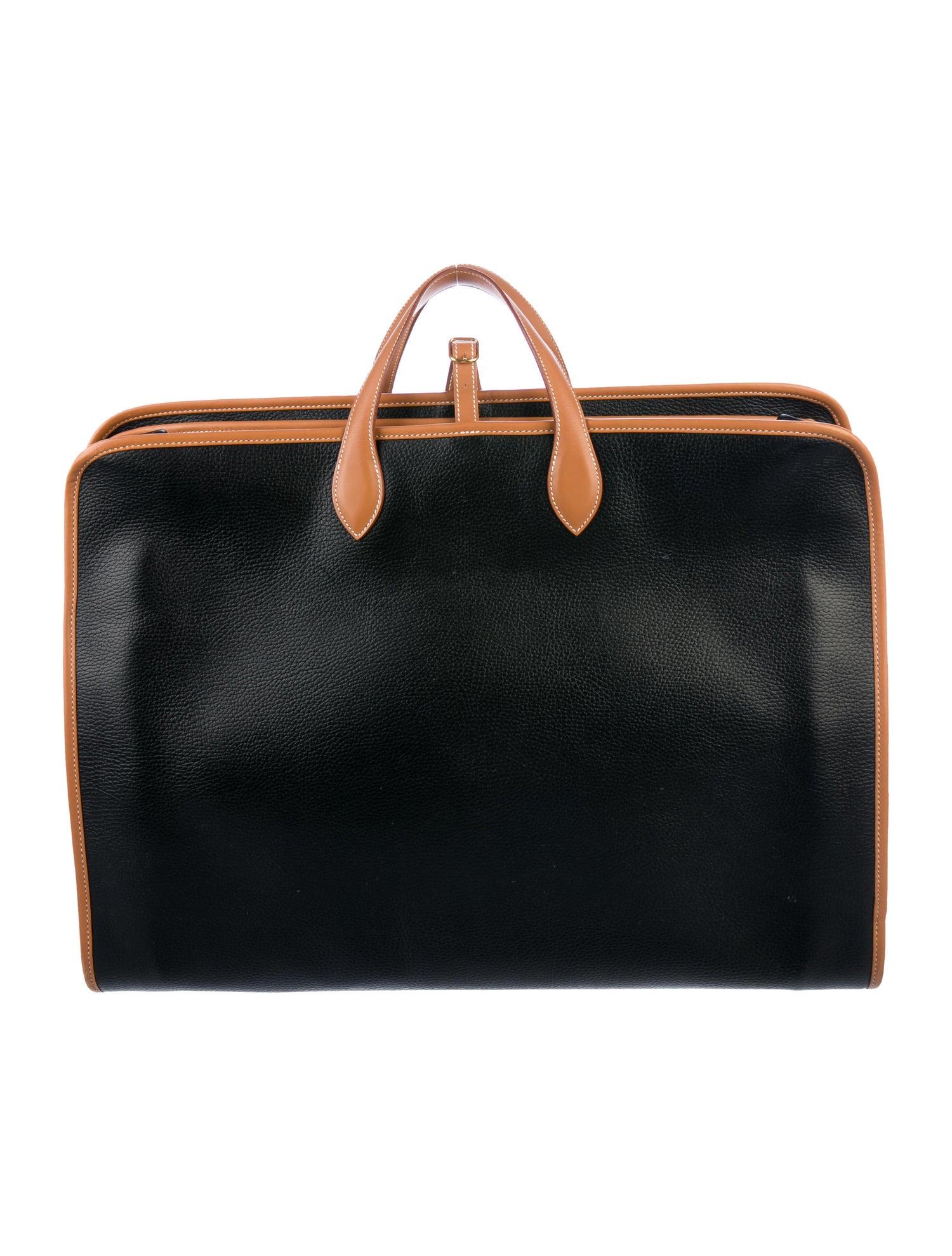 Women's or Men's Hermes Black Cognac Leather Men's Women's Carryall Top Handle Travel Tote Bag