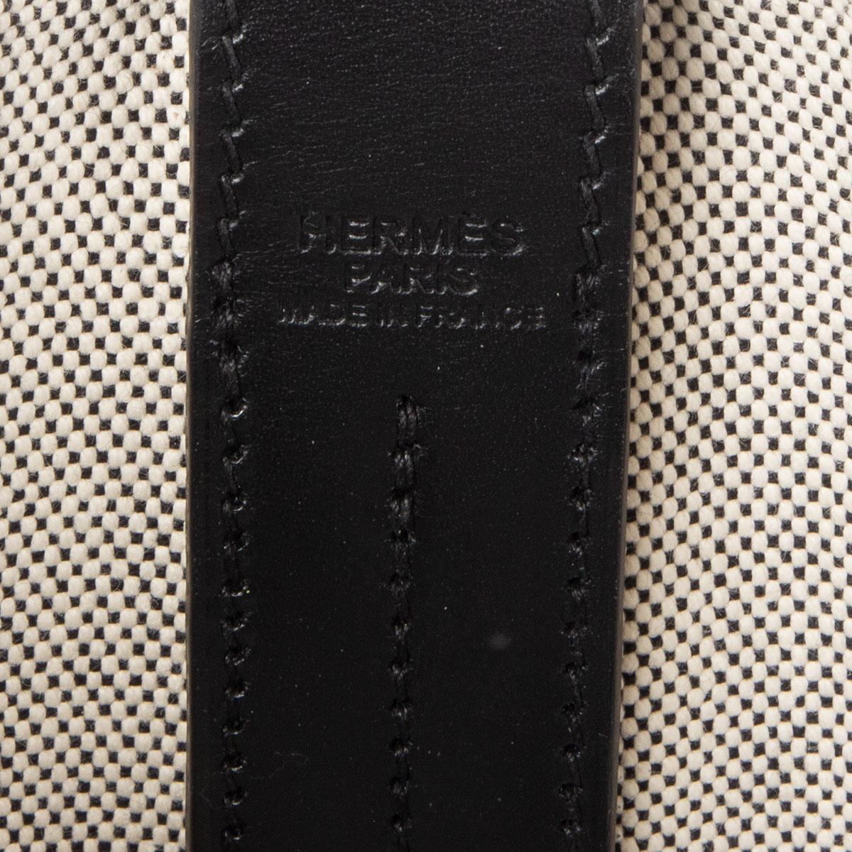 Black HERMES black COL ROULE 25 Bucket Bag Toile H Berline Swift Hunter