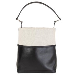 HERMES schwarz COL ROULE 25 Bucket Bag Toile H Berline Swift Hunter
