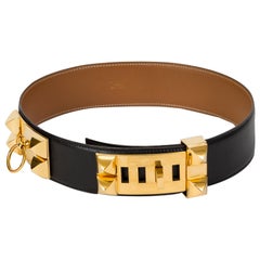 Hermès Black Collier de Chien Belt 65 cm in Box