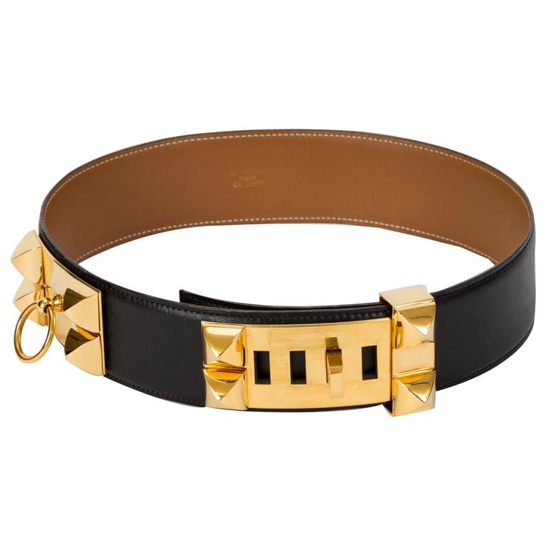 Hermès Black Collier de Chien Belt 65 cm in Box at 1stDibs | hermes collier  de chien belt, collier de chien belt hermes, hermes cdc belt