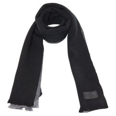 Hermes Black Colorblock Chevron Cashmere Muffler