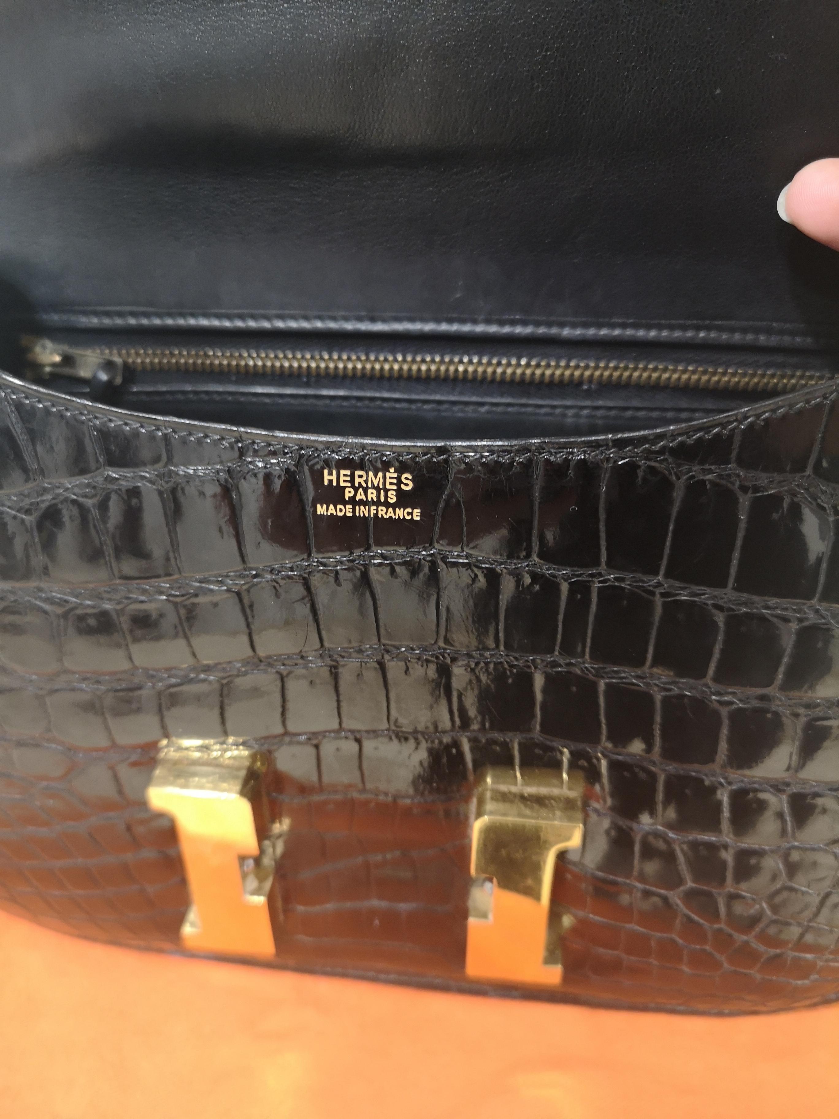 Hermès Black Constance Crocodile 11