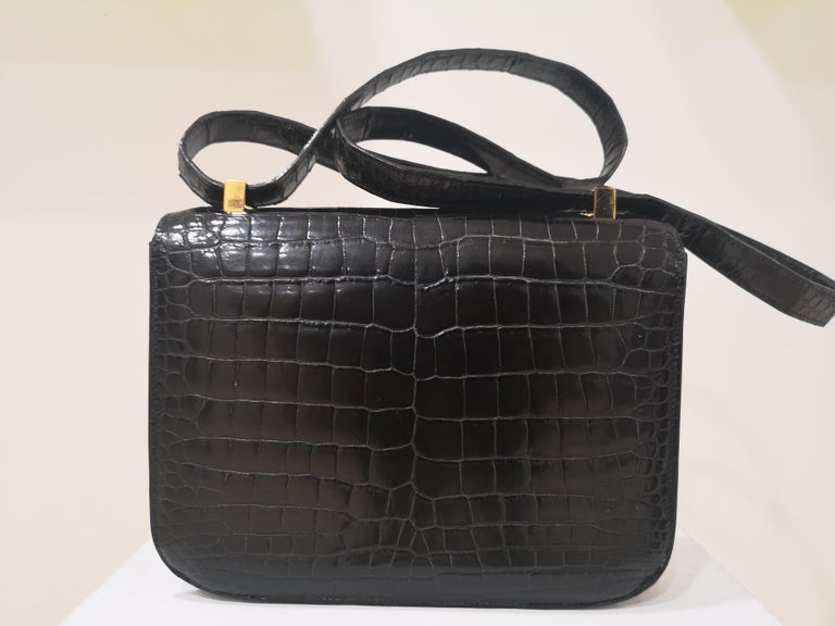 Hermès Black Constance Crocodile For Sale at 1stDibs