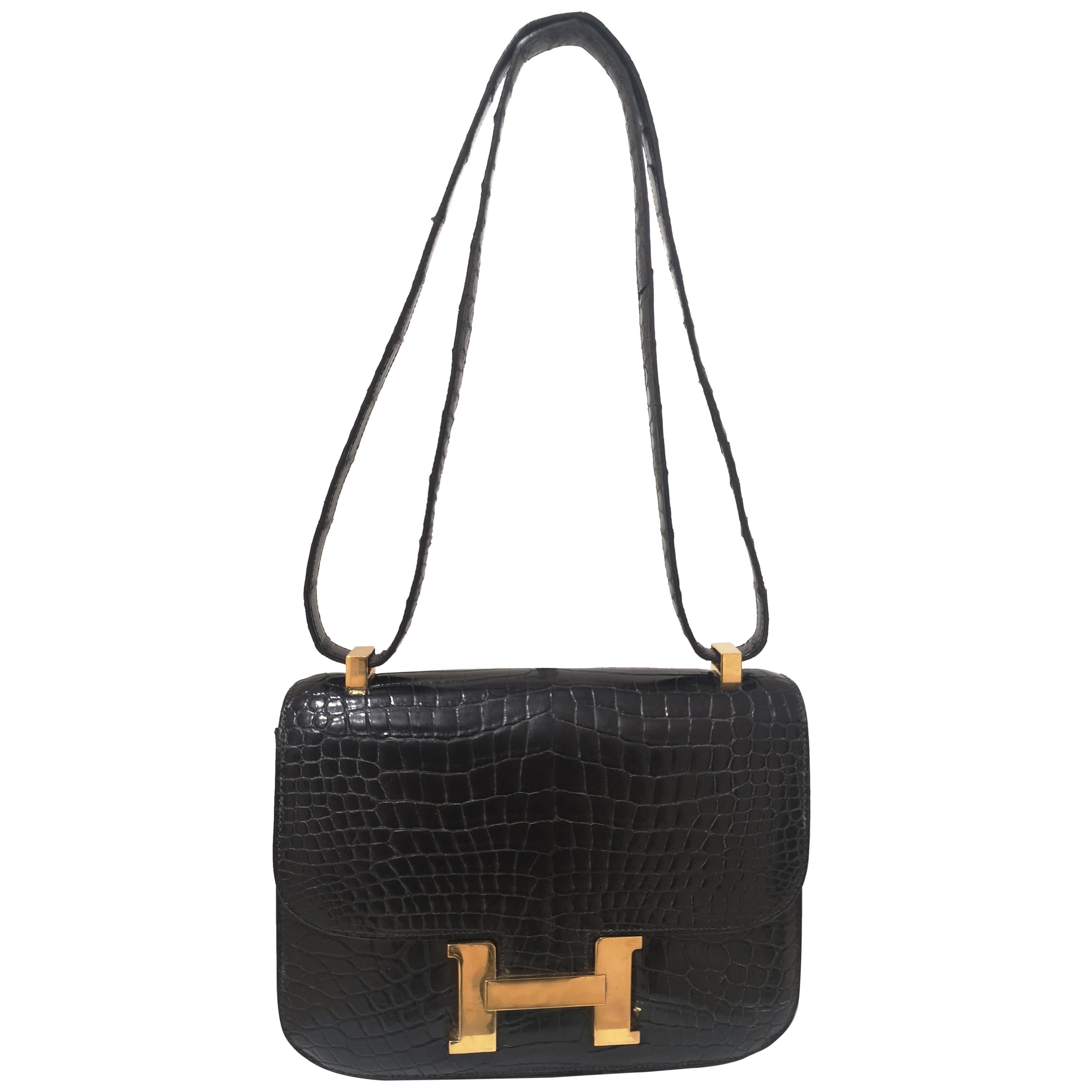 Hermès Black Constance Crocodile