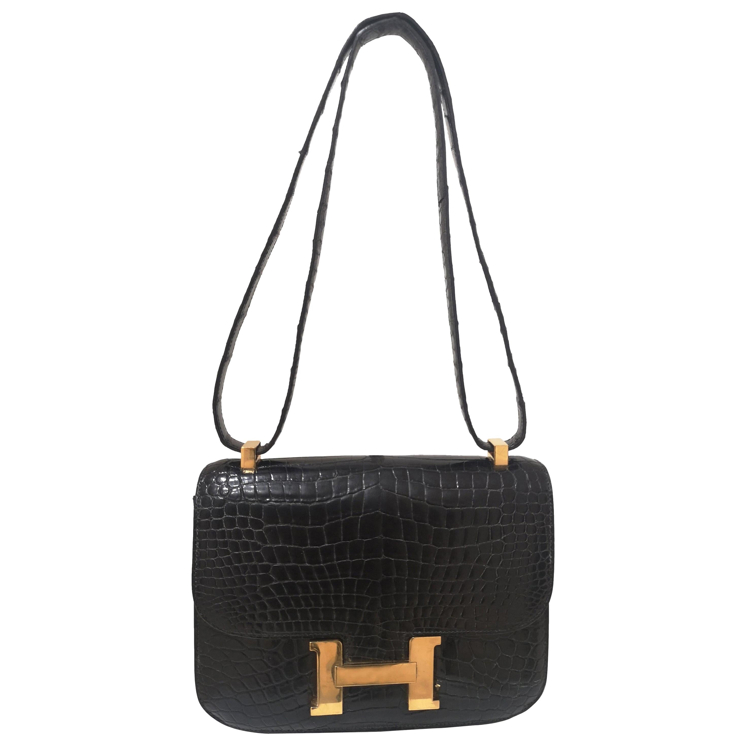 Hermès Black Constance Crocodile