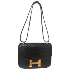 Hermès Black Constance Crocodile