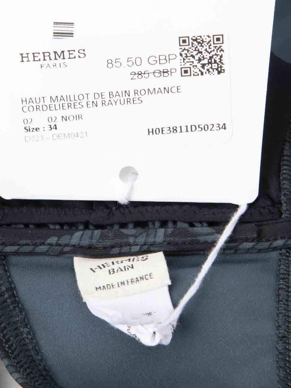 Women's Hermès Black Cordelieres En Rayures Bikini Set Size M