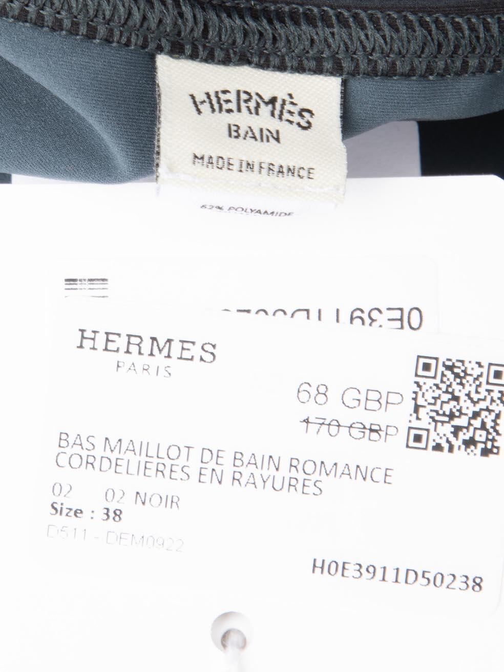 Hermès Black Cordelieres En Rayures Bikini Set Size M 1