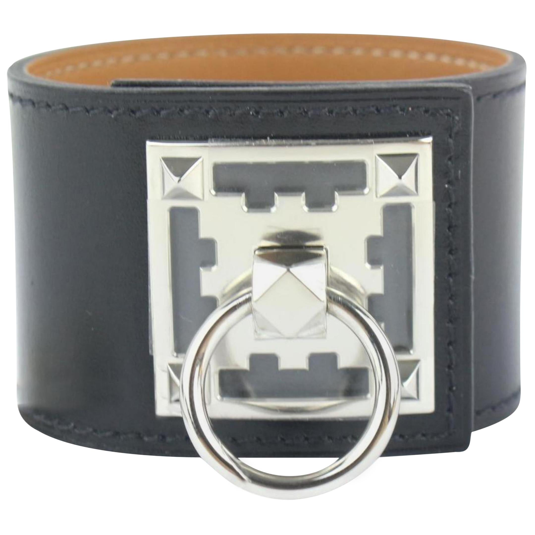 Hermès Black Creneau Cuff 19hz1009 Bracelet For Sale