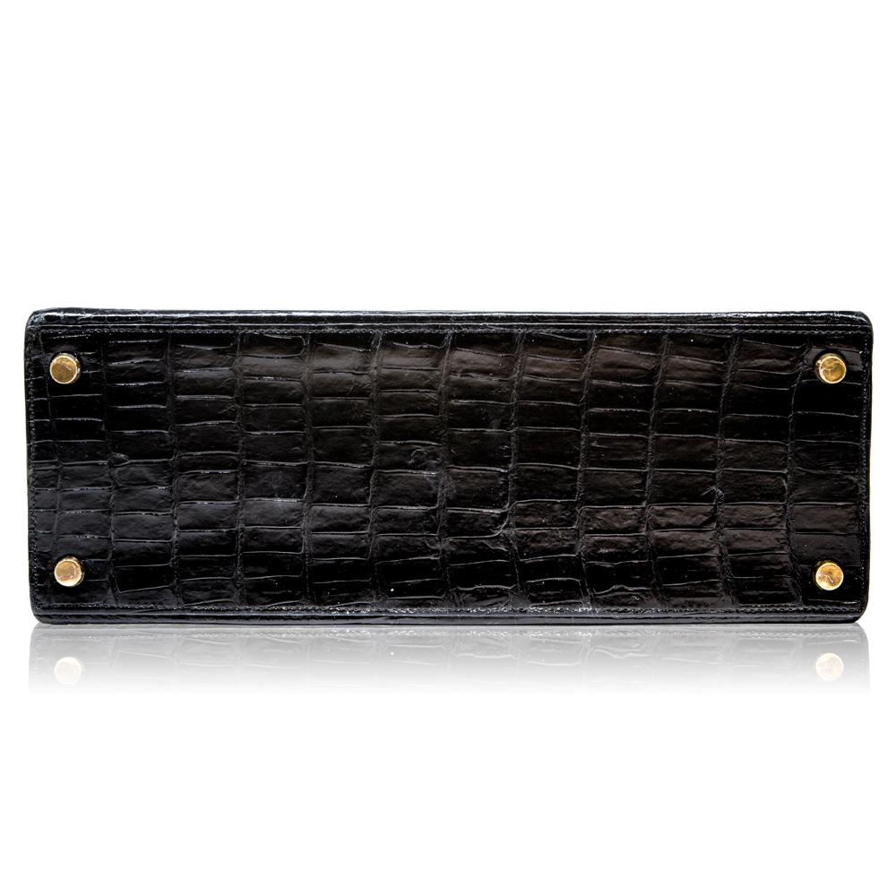 Hermès Black Crocodile 28cm Kelly Sellier Bag 1