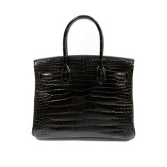 Hermès Black Crocodile 30 cm Diamond Encrusted Birkin Bag