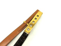 Hermès Black Crocodile Collier De Chien 219219 Belt