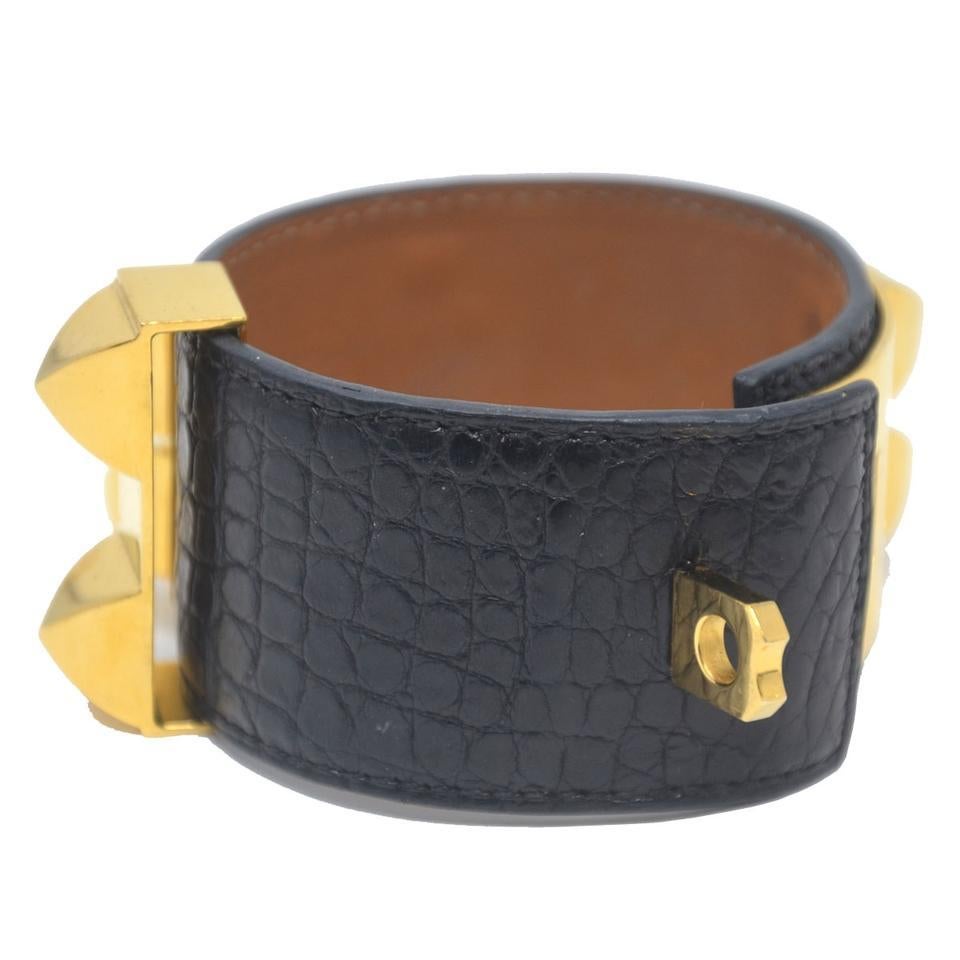Hermès Black Crocodile Collier De Chien Cdc Ghw Bracelet 2