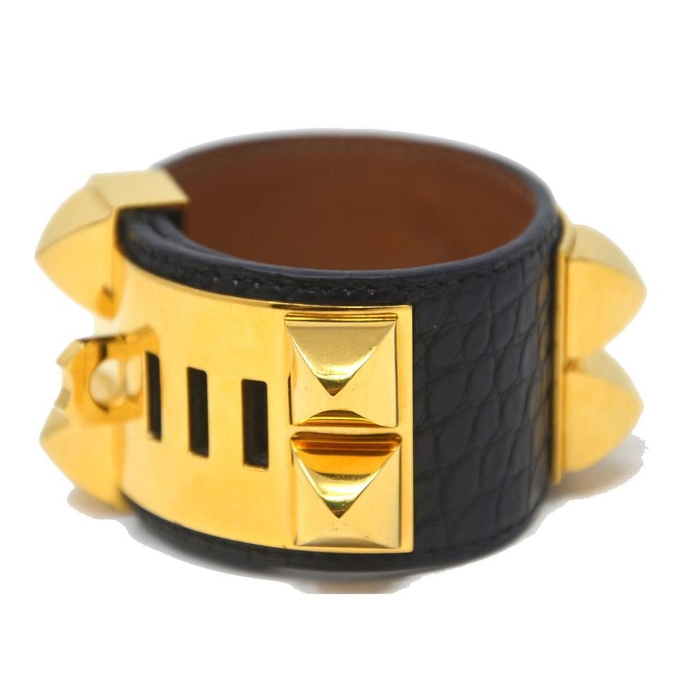 Hermès Black Crocodile Collier De Chien Cdc Ghw Bracelet 3