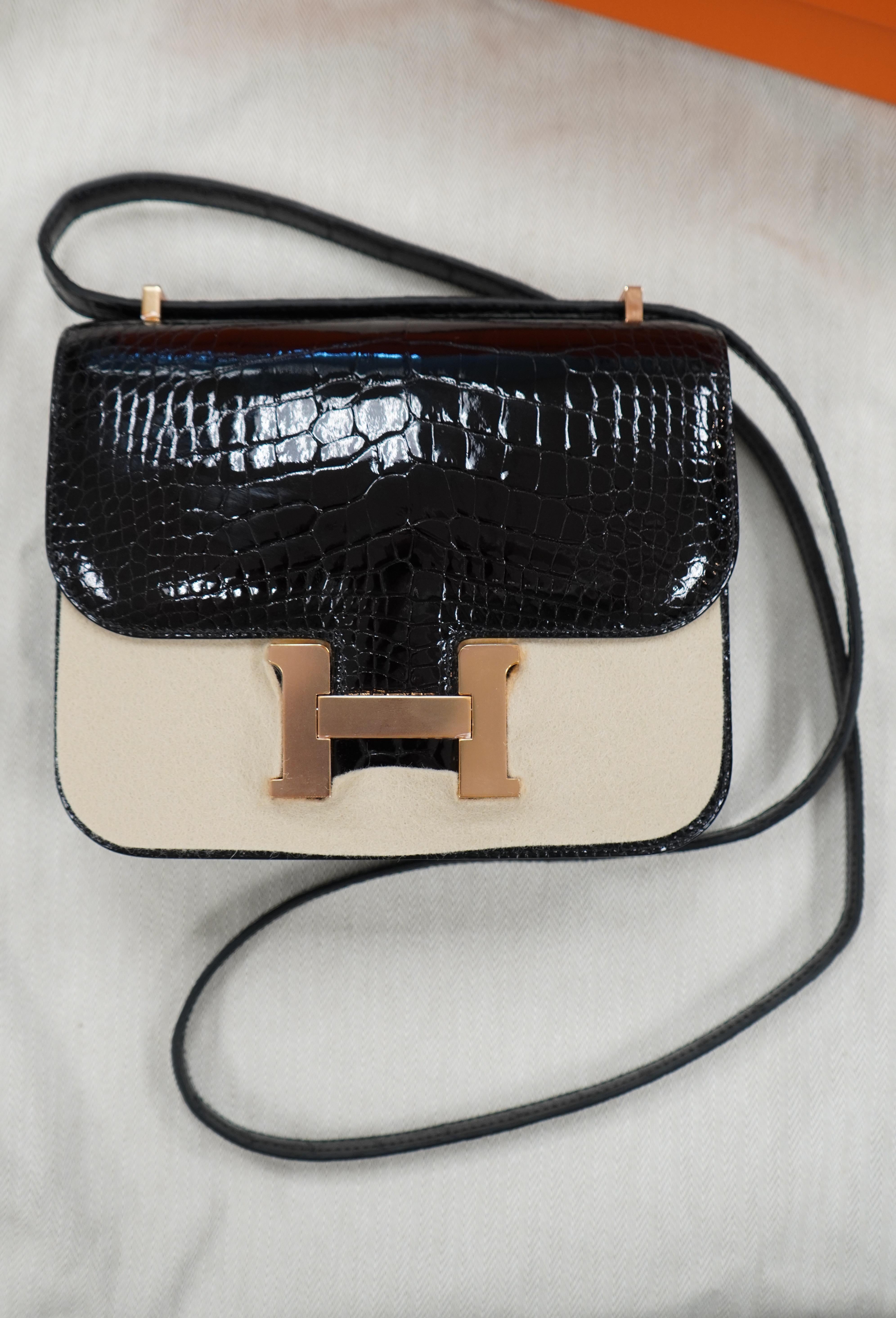 Hermes Black Crocodile Constance bag  For Sale 6