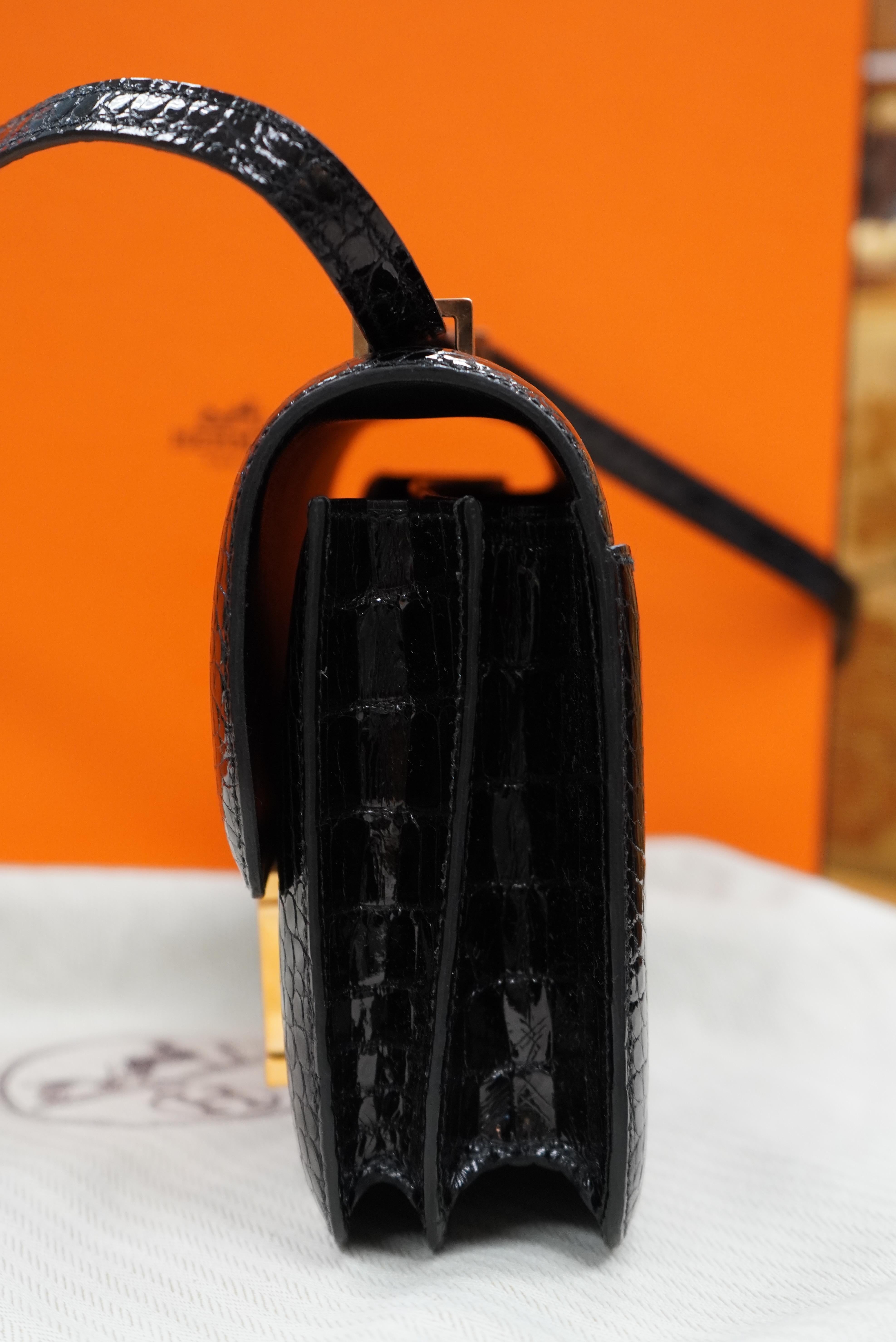 Hermes Black Crocodile Constance bag For Sale 2