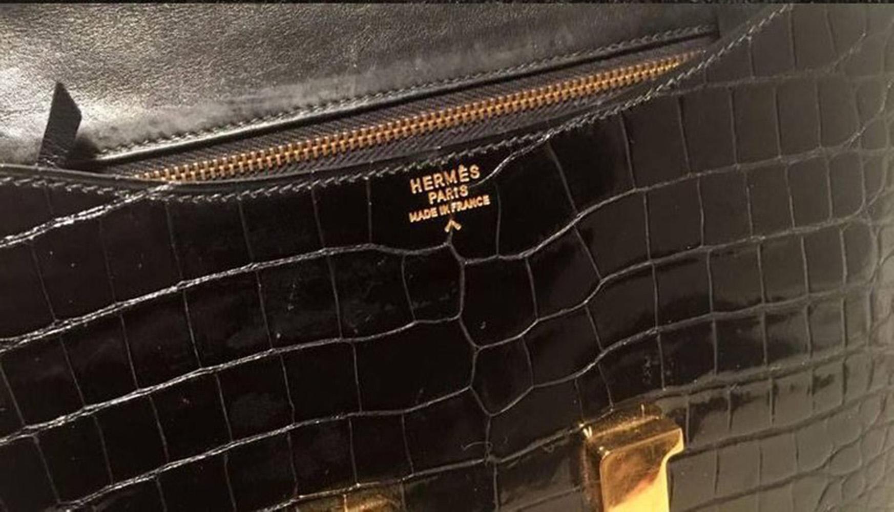 Vintage Hermes Black Crocodile Constance 23 GHW Shoulder Bag RARE 3