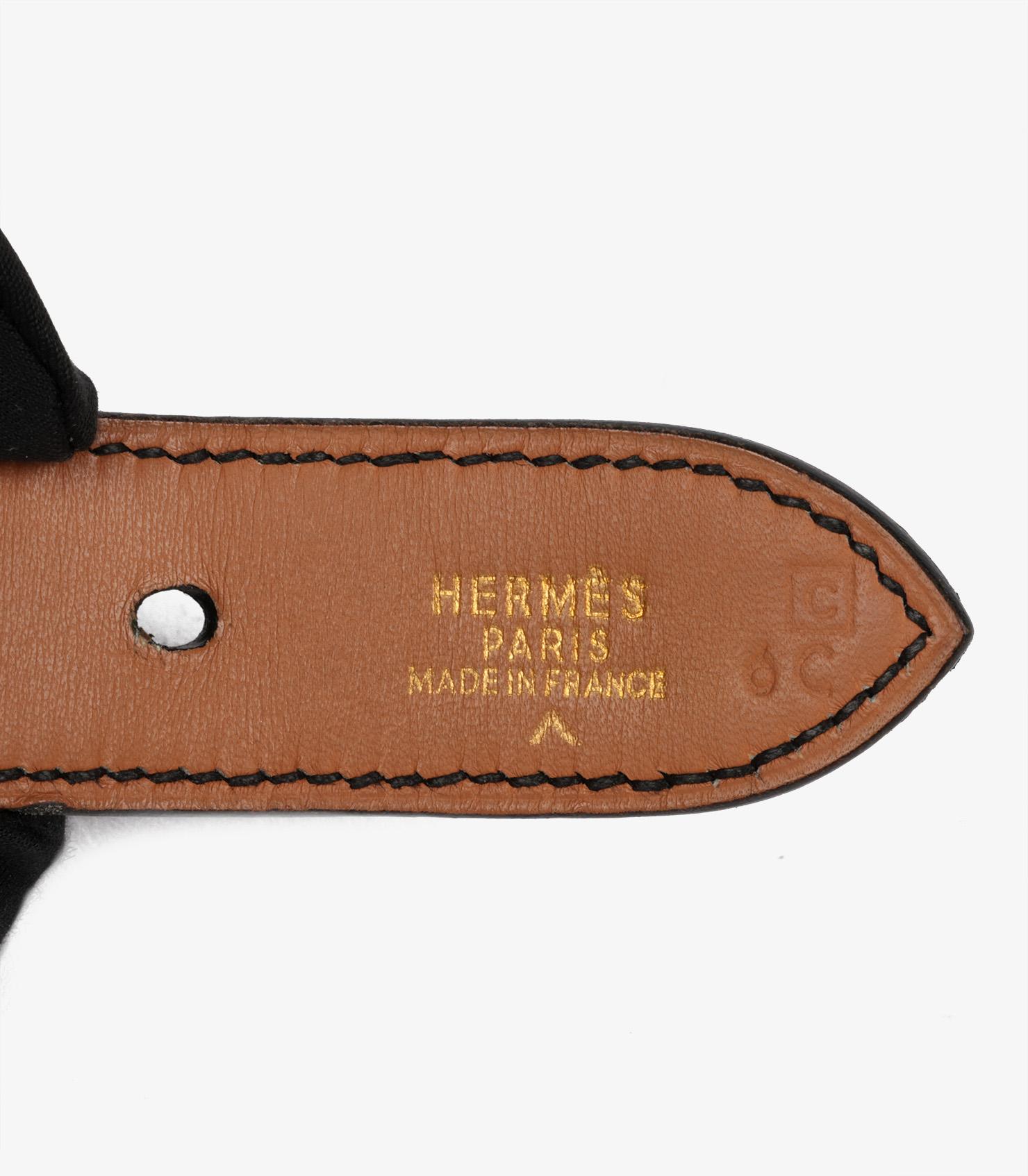Women's Hermès Black Crocodile Leather Vintage Collier De Chein Pet Collar & Leash