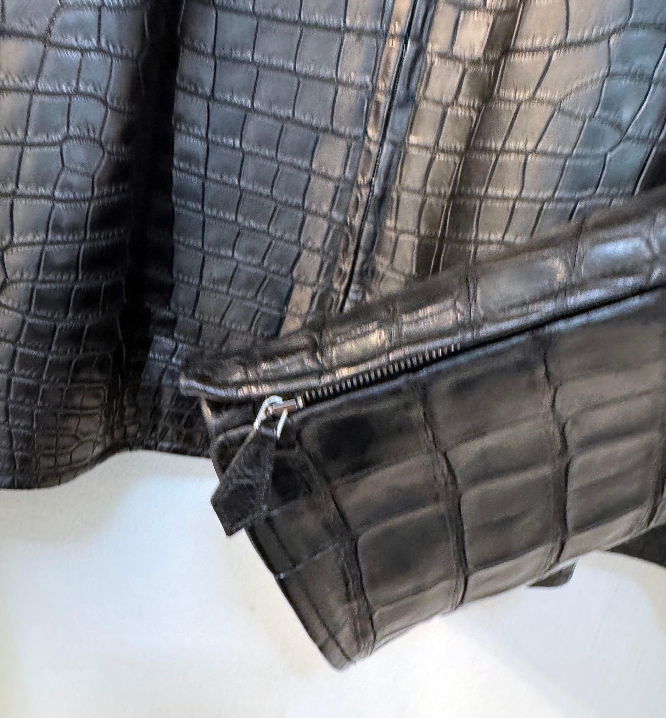 HERMES Negro Cocodrilo Chaqueta para hombre RARO CUSTOM MADE en venta 6