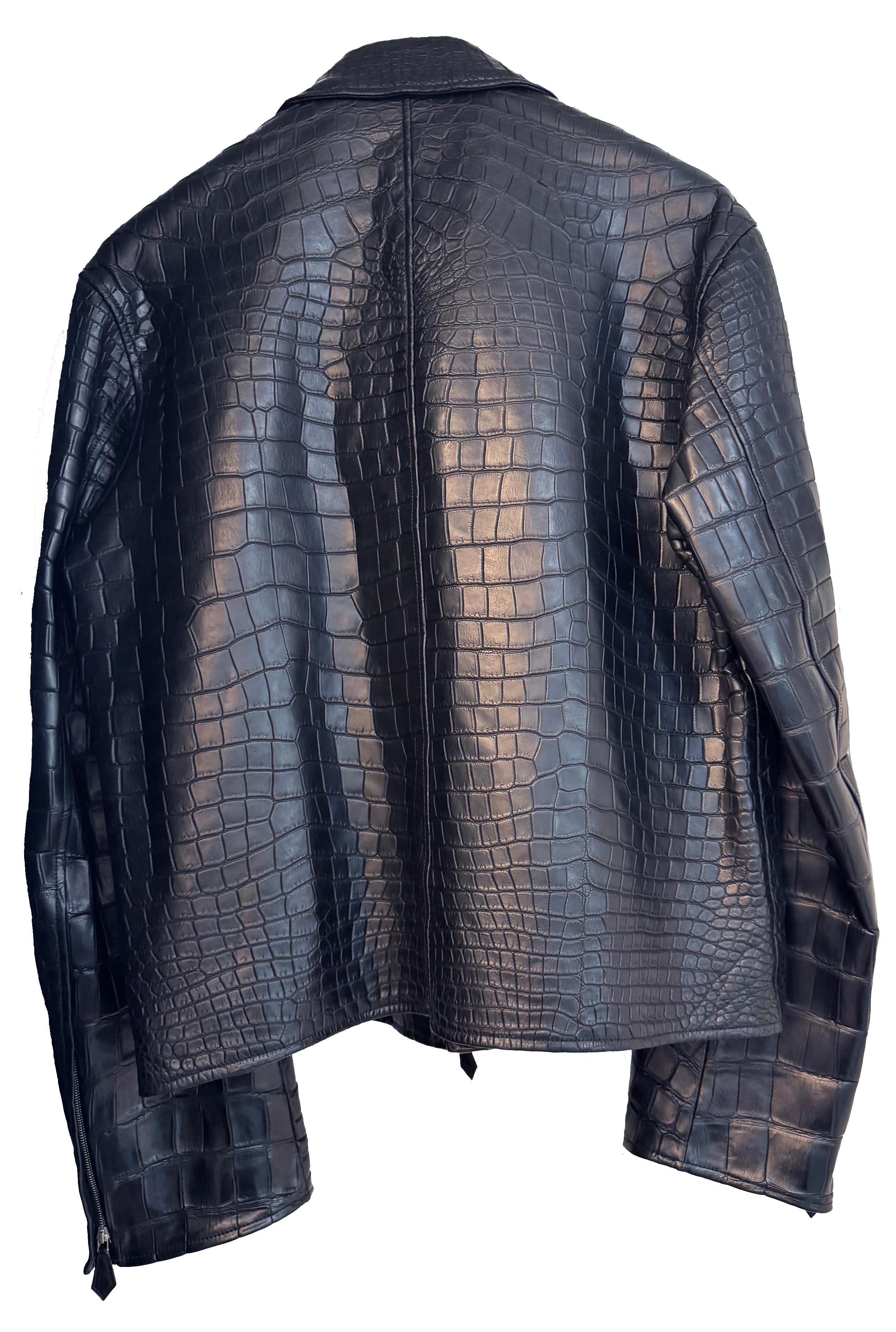 HERMES Negro Cocodrilo Chaqueta para hombre RARO CUSTOM MADE en venta 7