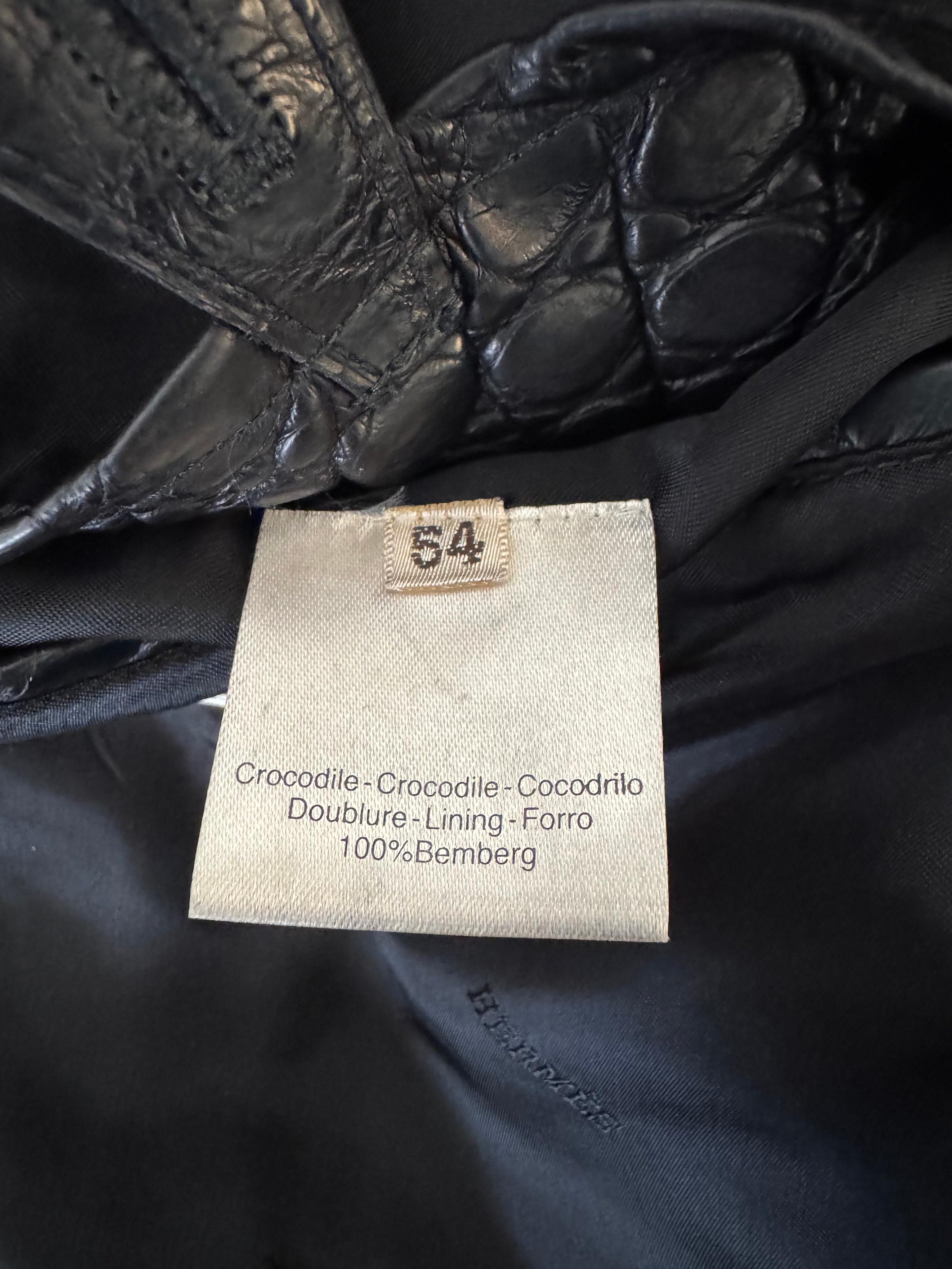 HERMES Negro Cocodrilo Chaqueta para hombre RARO CUSTOM MADE en venta 8