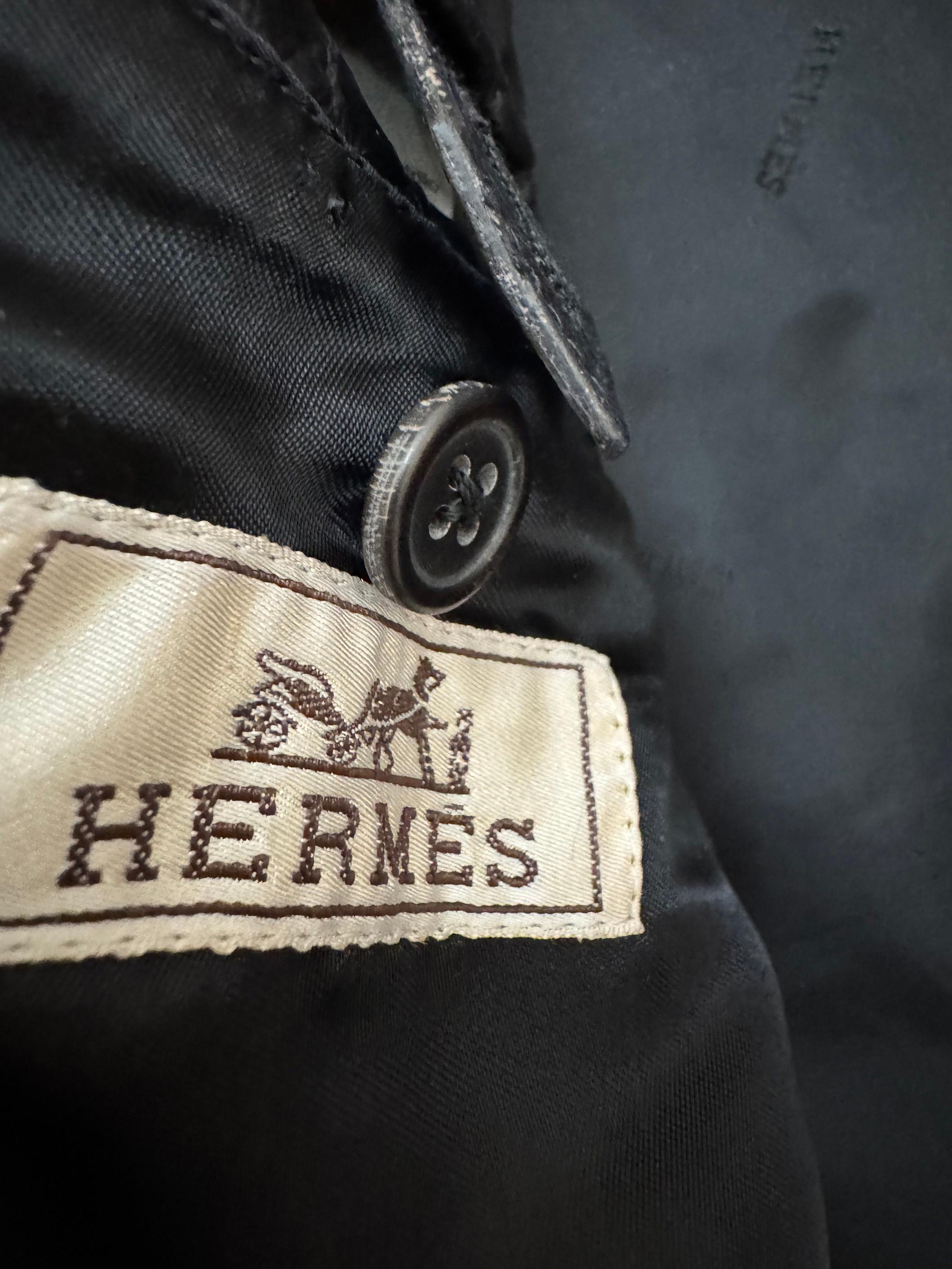 HERMES Negro Cocodrilo Chaqueta para hombre RARO CUSTOM MADE en venta 3