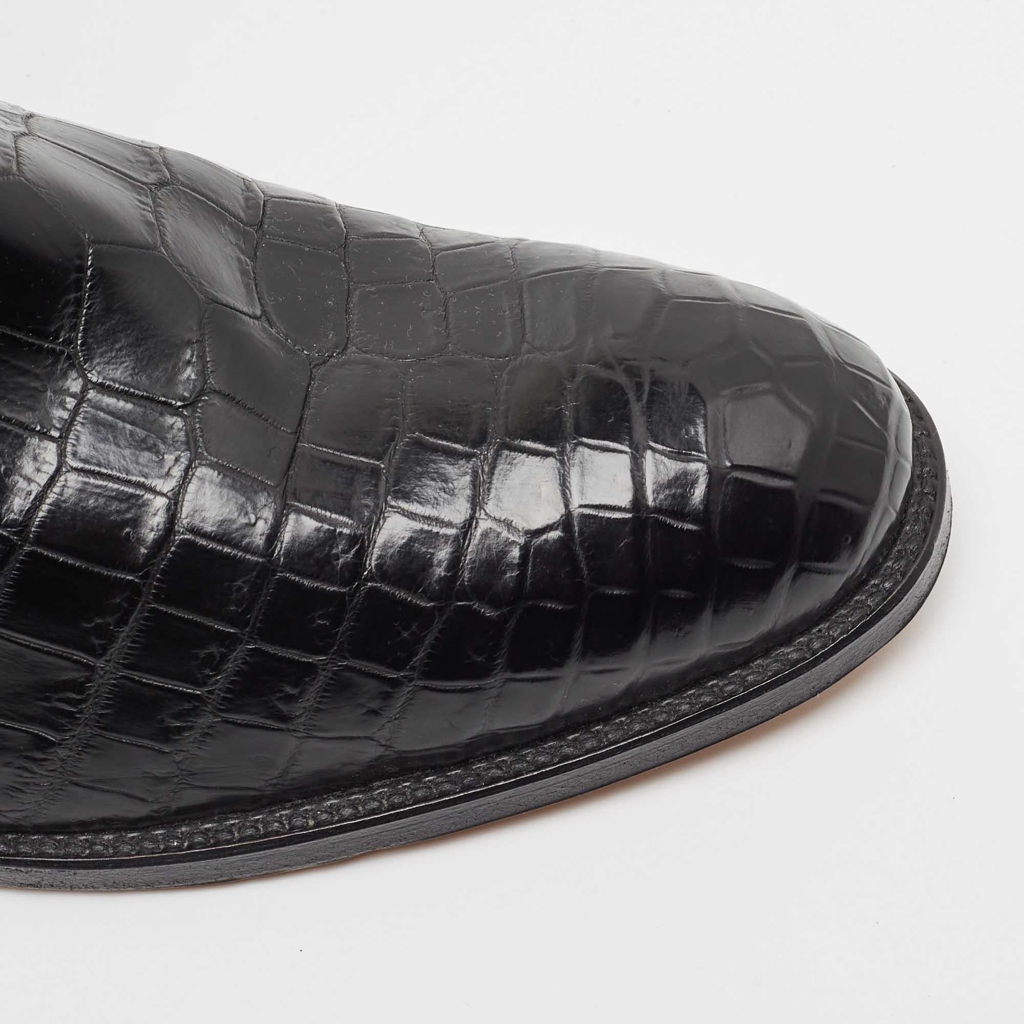 Hermes Black Crocodile Riding Boots Size 39 4