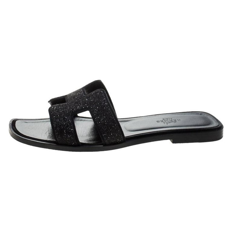 hermes oran crystal sandals