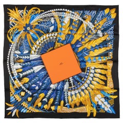 Hermès Black Danse Pacifique Silk Scarf