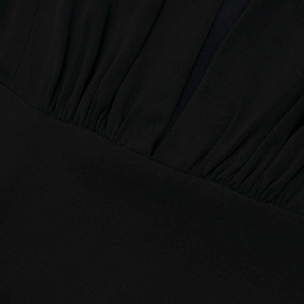 Hermes Black Draped Deep V Neck Gown XS 36 5