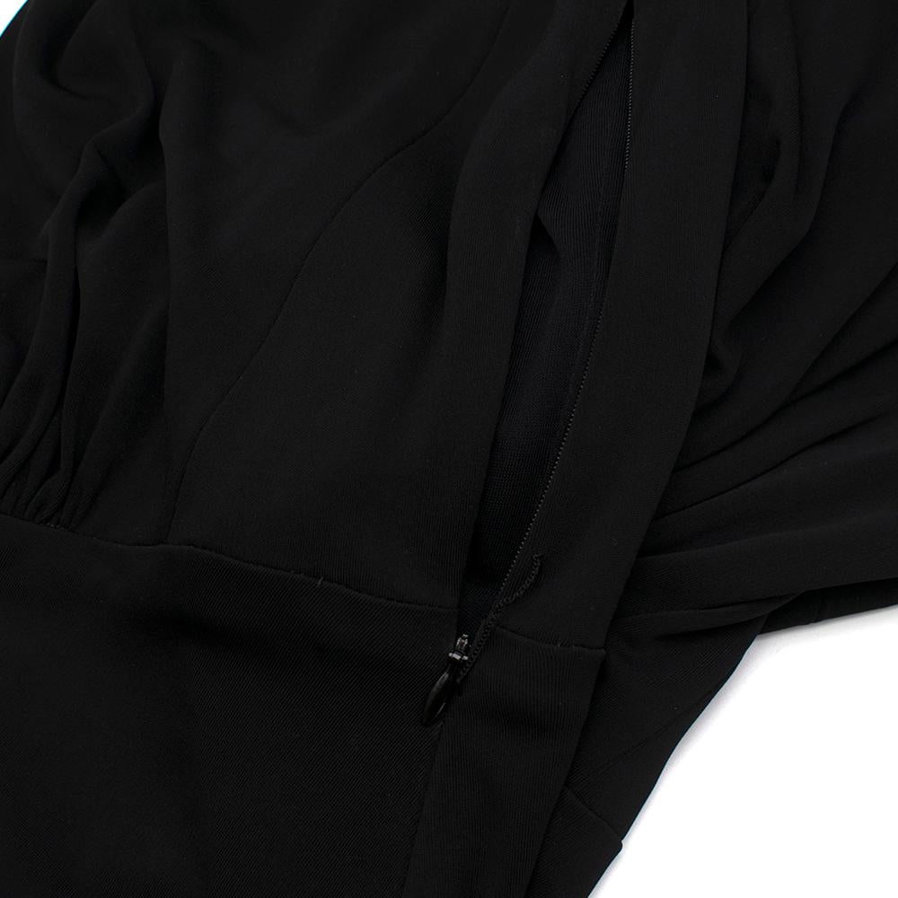 Hermes Black Draped Deep V Neck Gown XS 36 1