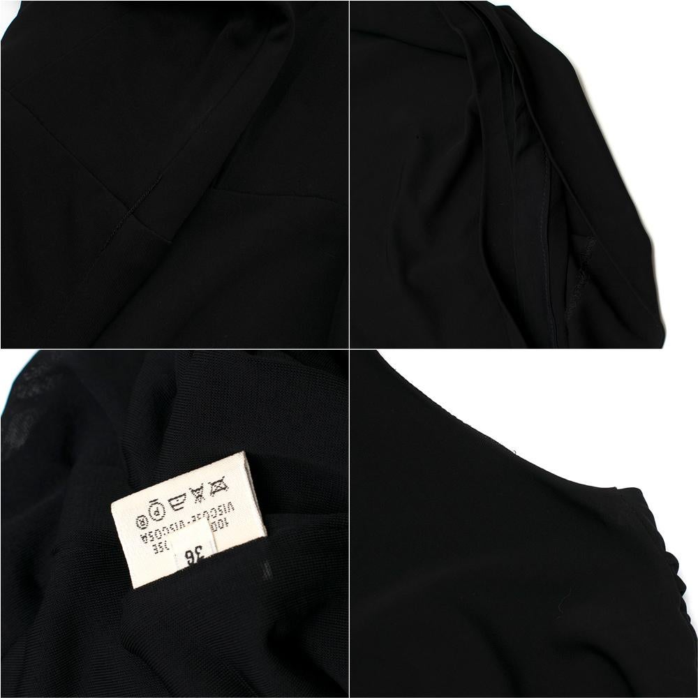 Hermes Black Draped Deep V Neck Gown XS 36 2