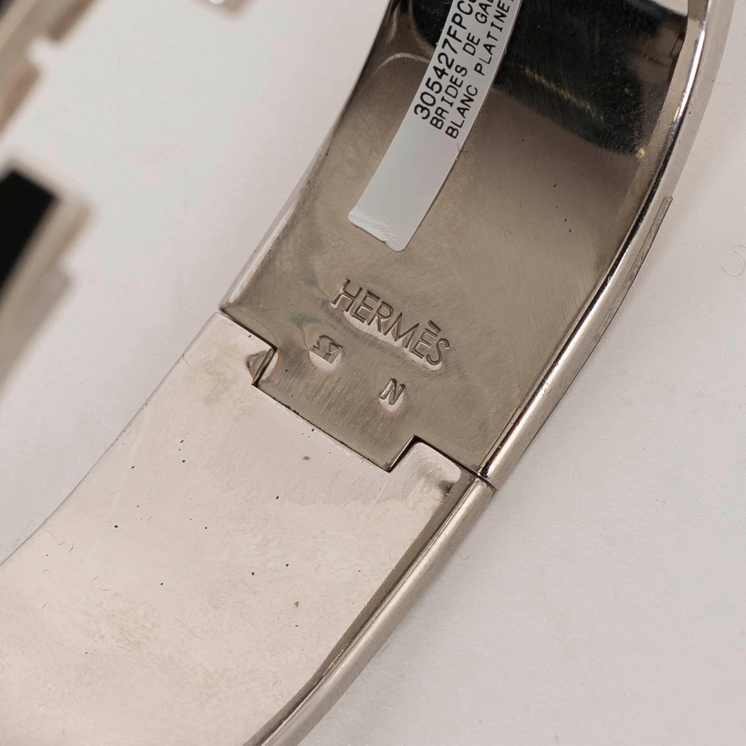 HERMES black enamel BRIDES DE GALA CLIC CLAC Bracelet PHW For Sale 1