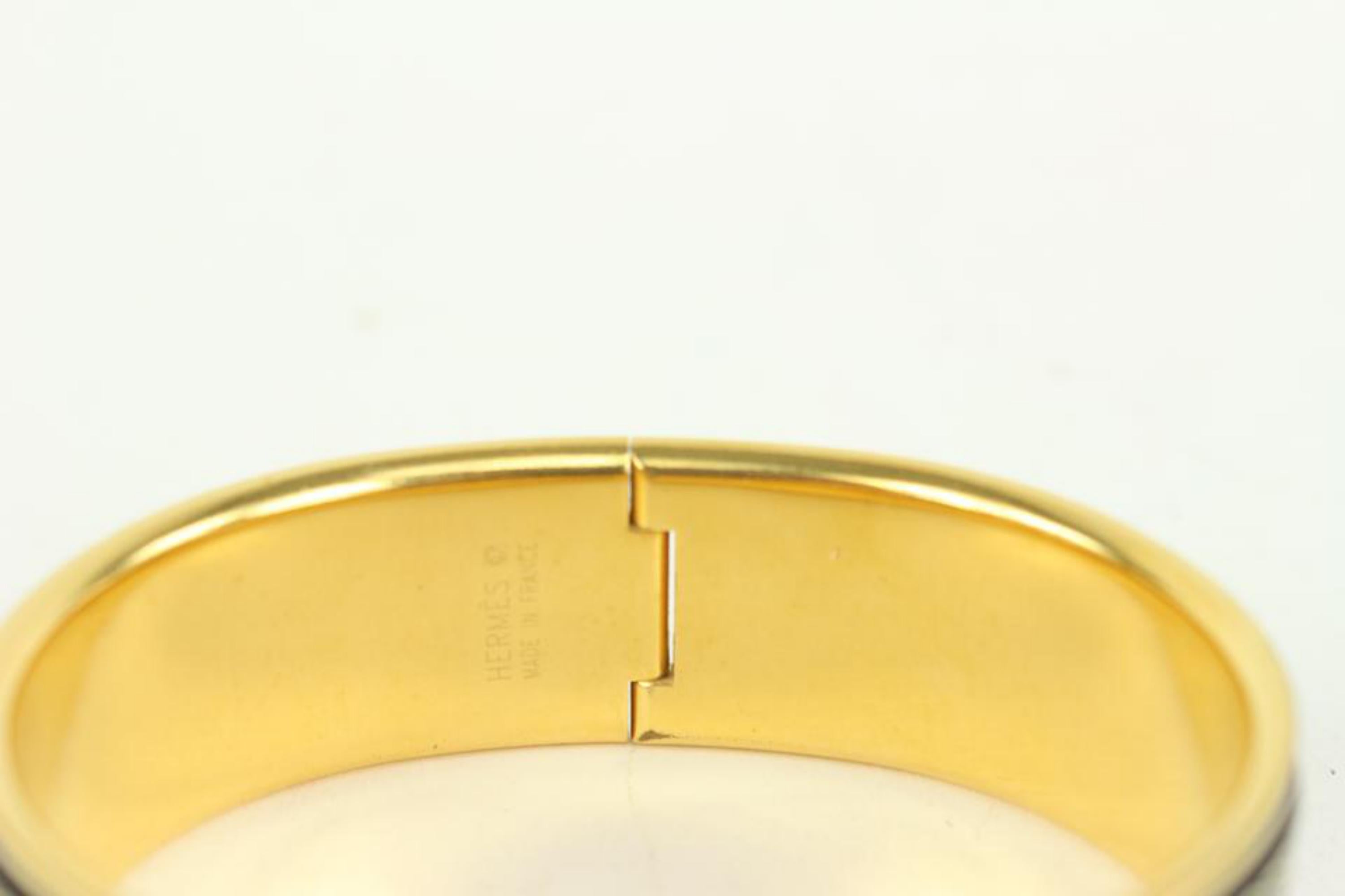 Hermès Schwarz Emaille Cloisonne GM Clic Clack Cuff Armreif Armband 107h28 im Angebot 6