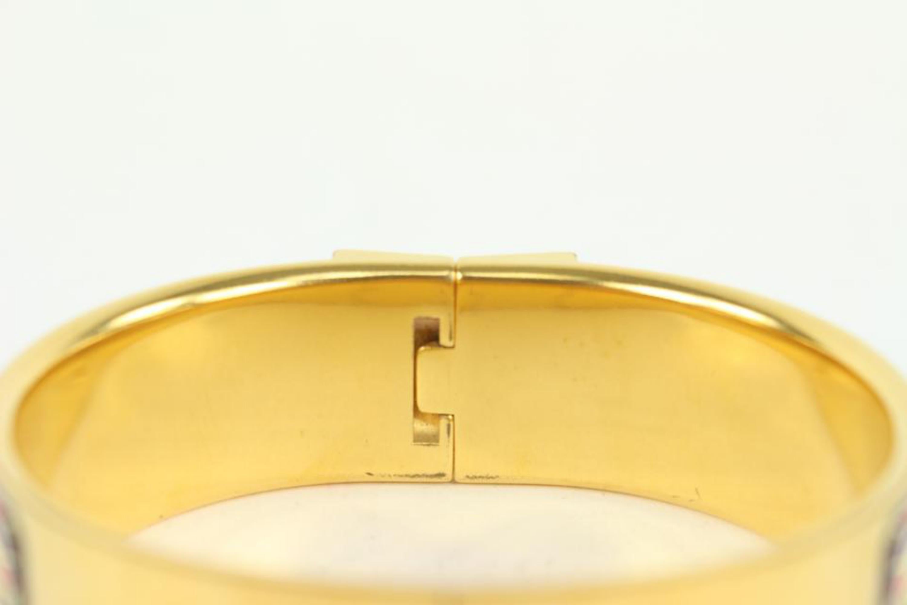 Hermès Schwarz Emaille Cloisonne GM Clic Clack Cuff Armreif Armband 107h28 im Zustand „Relativ gut“ im Angebot in Dix hills, NY