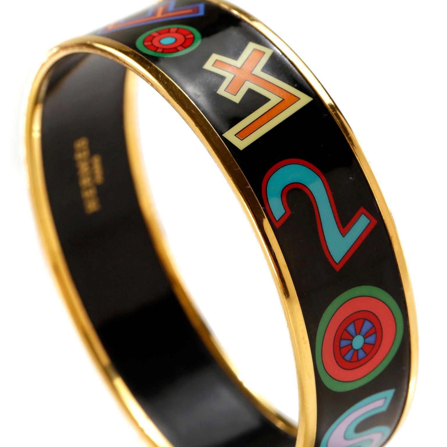 hermes black enamel bracelet
