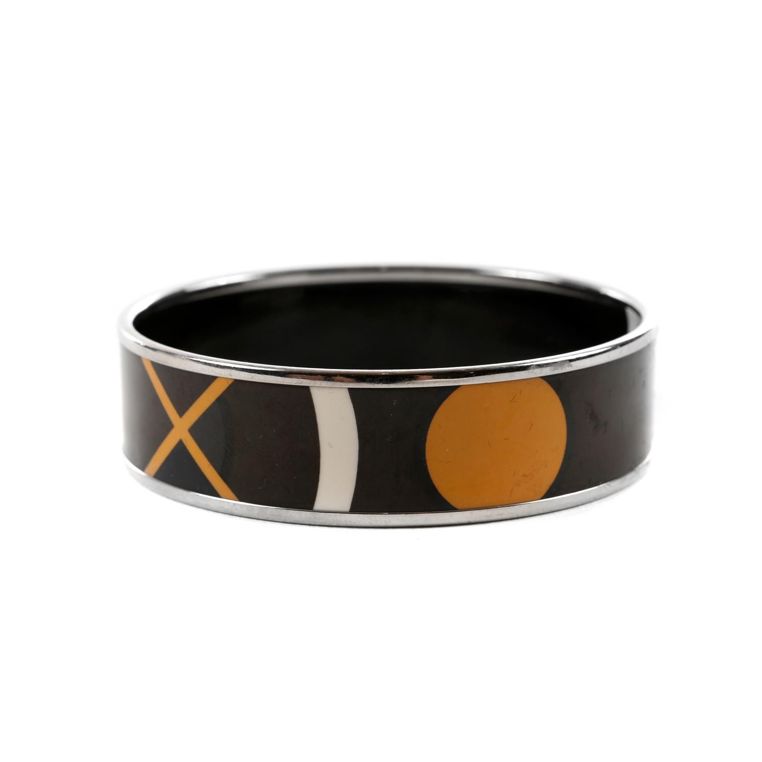 Hermès Black Enamel X Bracelet In Good Condition In Palm Beach, FL