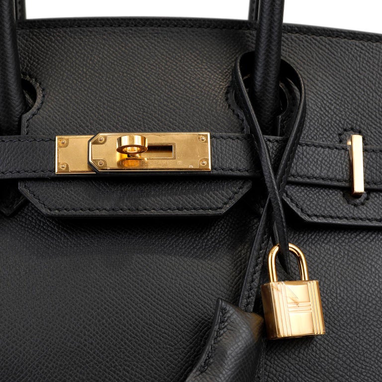 Hermes Birkin Bag 30cm Black Epsom Gold Hardware